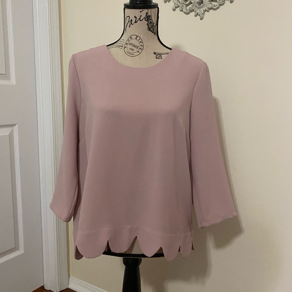 The Limited Pink Scalloped Top